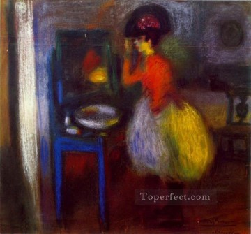 パブロ・ピカソ Painting - 部屋の中 ロッジ 1900年 パブロ・ピカソ